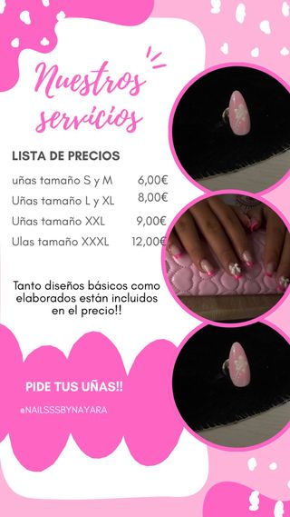 precios de uñas press on!!