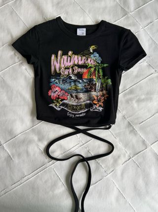 Top Bershka Hawaii - Negro