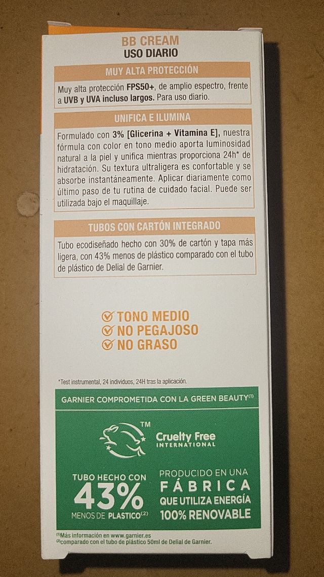 BB CREAM Garnier Delial fps50+