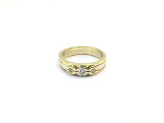 anillo oro 18k con piedra con diamante