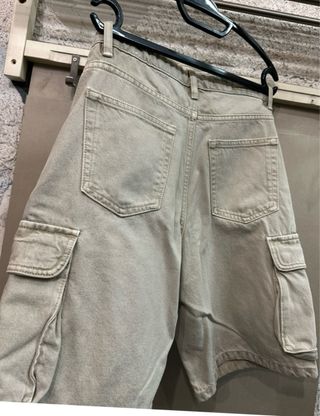 Bermudas Zara Cargo Beige L