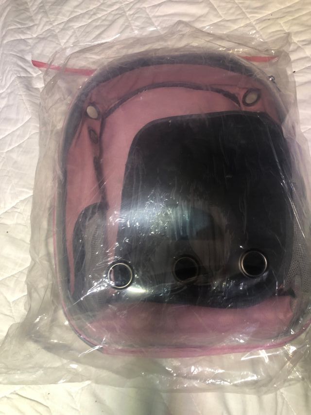 Mochila transparente para gato