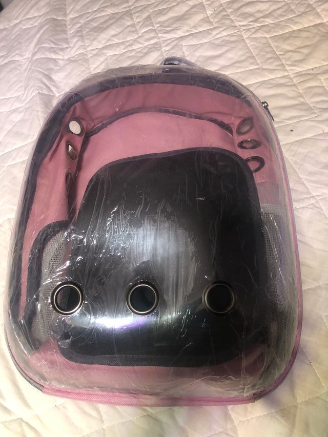 Mochila transparente para gato