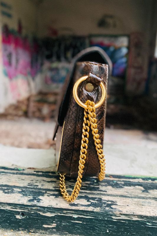 Bolso piel serpiente años 80