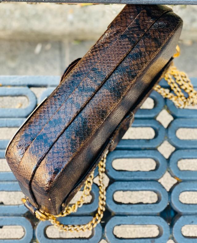 Bolso piel serpiente años 80