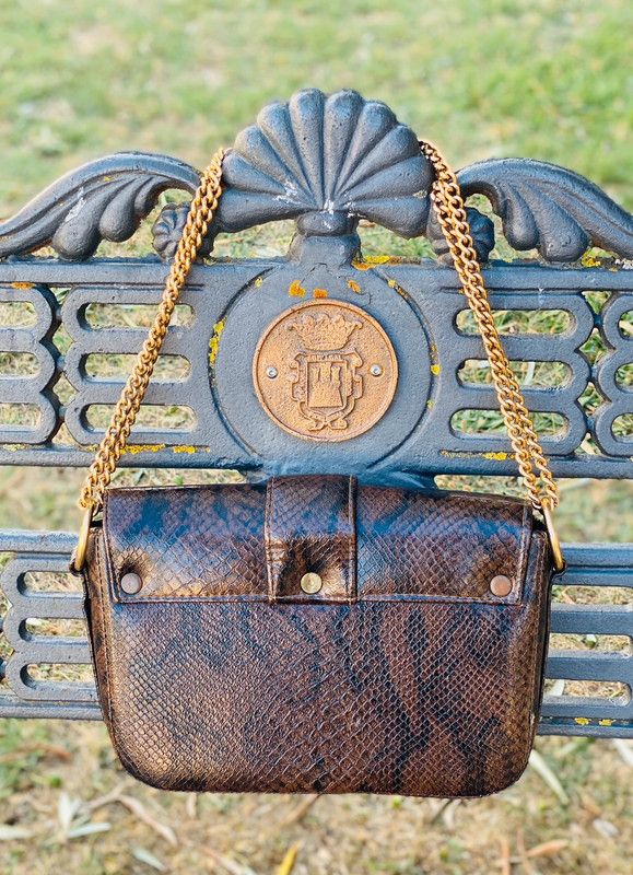 Bolso piel serpiente años 80