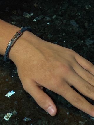 Pulsera trenzada azul - plata
