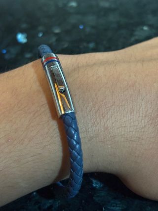 Pulsera trenzada azul - plata