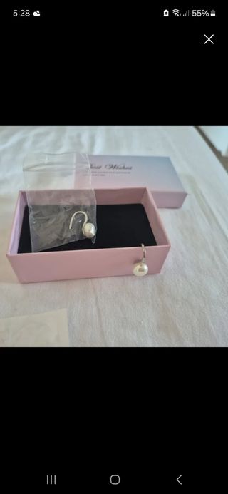 Pendientes perla plata