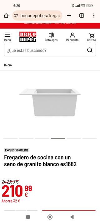 Fregadero nuevo de granito blanco - Cocina