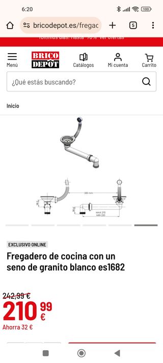 Fregadero nuevo de granito blanco - Cocina