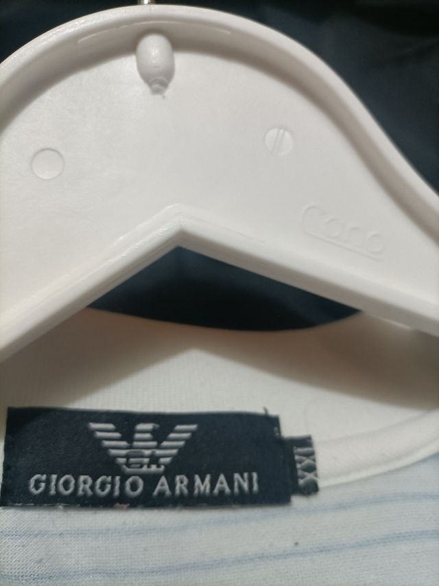 Polo Giorgio Armani rayas azul blanco XXL