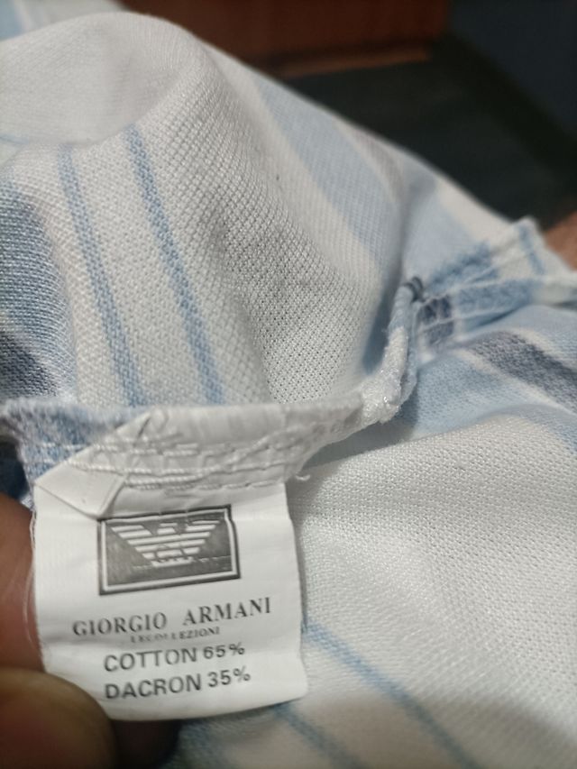 Polo Giorgio Armani rayas azul blanco XXL