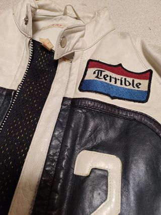Chaqueta piel blanca vintage