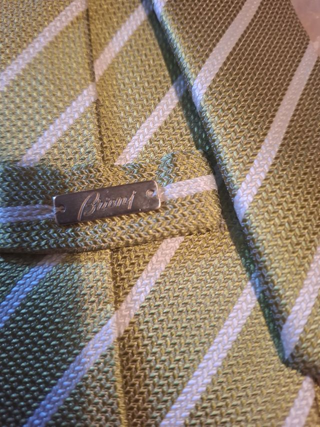 Cravatta Brioni verde|bianco