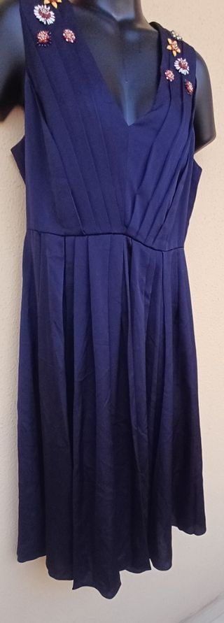 Vestido Tintoretto azul - Talla L. Largo: 109 cm.
