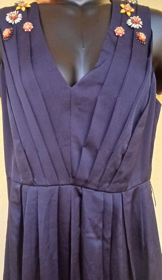 Vestido Tintoretto azul - Talla L. Largo: 109 cm.
