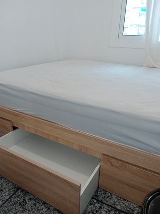 Cama madera 150cm + colchón