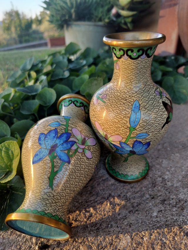 2 Vasi Cloisonné cinesi