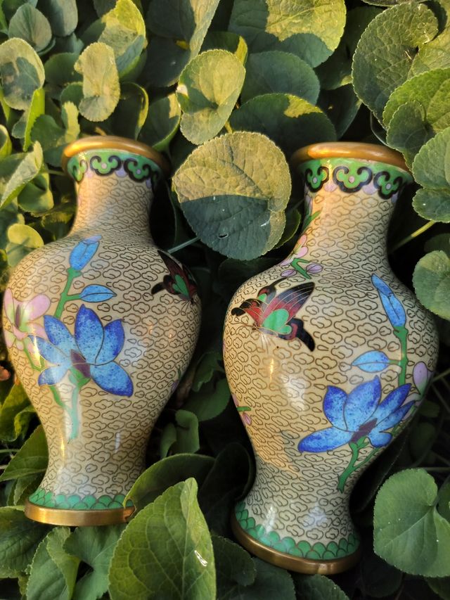 2 Vasi Cloisonné cinesi