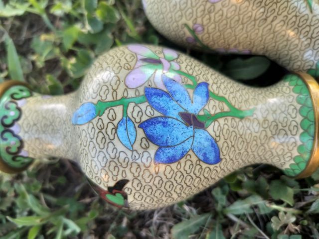 2 Vasi Cloisonné cinesi