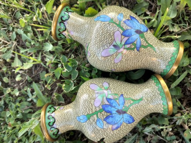 2 Vasi Cloisonné cinesi