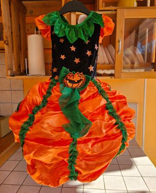 Costume zucca Halloween bambina 24/36 mesi