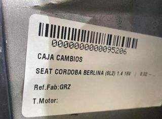 Caja cambios seat 95206 grz cordoba berlina (6l2)