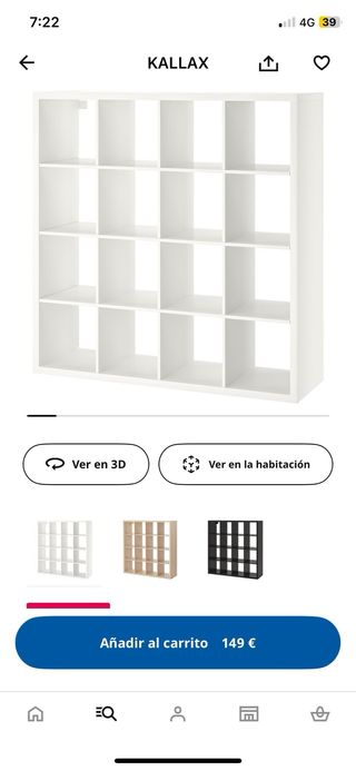 Estantería Kallax blanca y roja