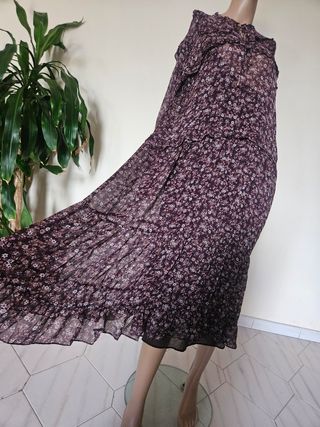 Vestito Zara lungo viola floreale