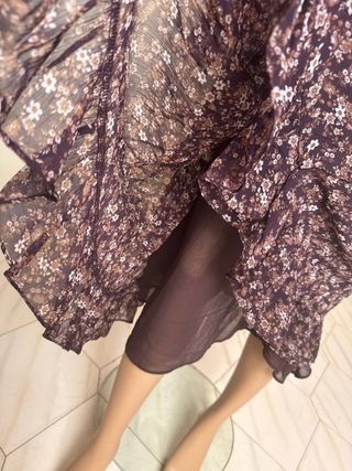 Vestito Zara lungo viola floreale