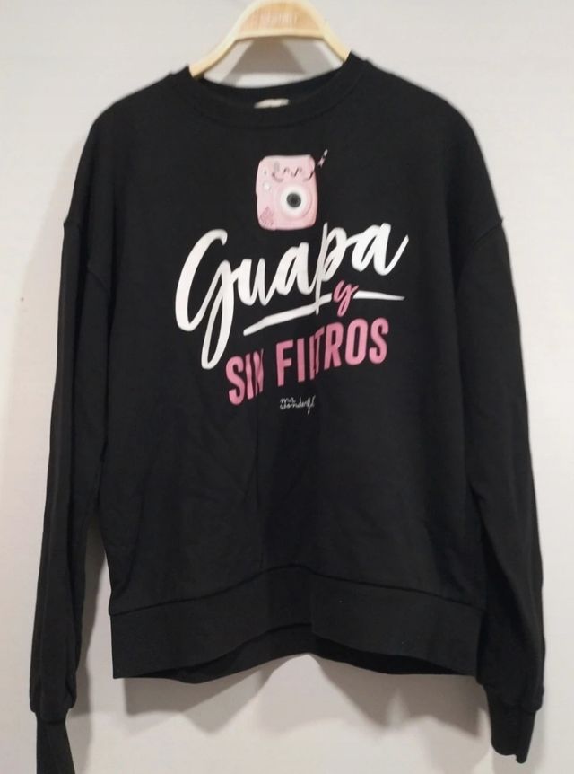 Sudadera Stradivarius Negra - Talla S