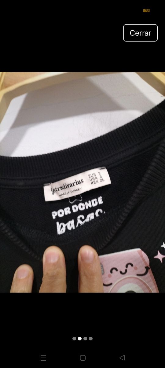 Sudadera Stradivarius Negra - Talla S