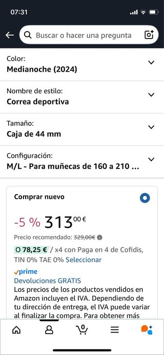 Apple Watch SE 2ª Gen wifi+cellular