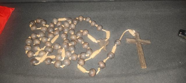 Rosario madera antiguo XXL