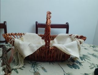 Cesta mimbre oval marrón