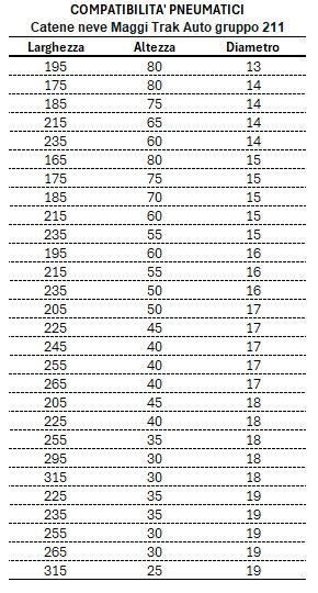 Catene neve Maggi Trak Auto gruppo 211 - MAI USATE