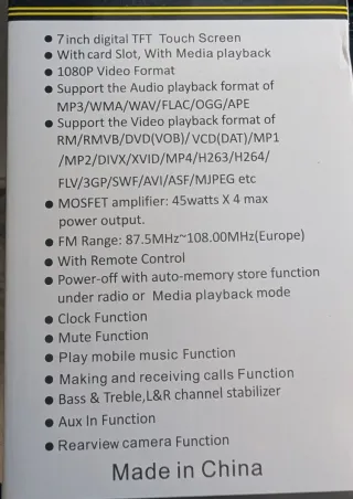 Radio Coche 2 DIN Android, 7 pulgadas (NUEVA)