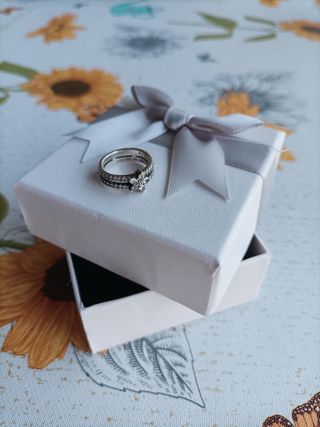 Anillo Pandora doble de copo de nieve Zirconio