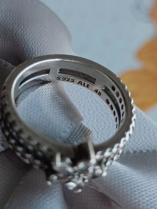 Anillo Pandora doble de copo de nieve Zirconio