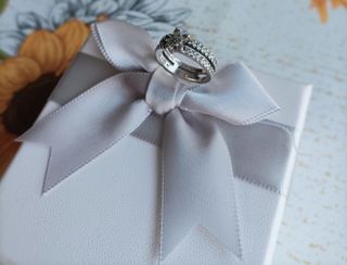 Anillo Pandora doble de copo de nieve Zirconio