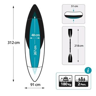 Kayak inflable Explorer K2 - 2 plazas. Solo kayak.