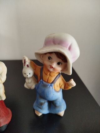Statuine bimbi con animali vintage anni '70