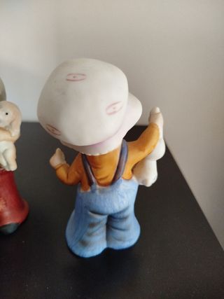 Statuine bimbi con animali vintage anni '70