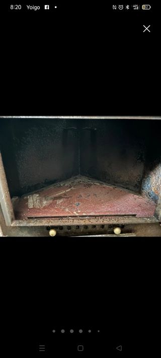 Estufa leña hierro fundido gris