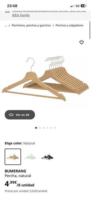 400 Perchas Madera Natural