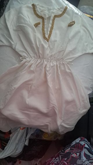 Traje bebé hebreo blanco-rojo