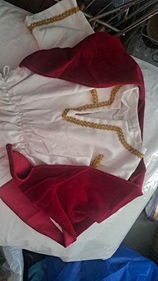 Traje bebé hebreo blanco-rojo