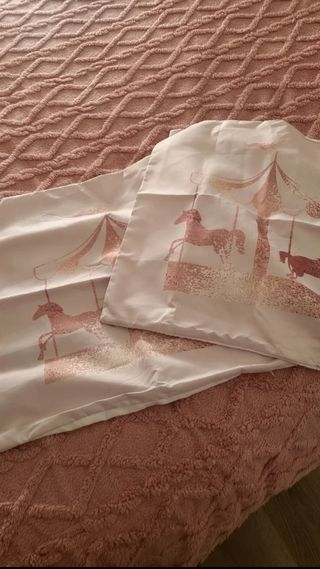 Fundas cojín carrusel rosa - 2uds