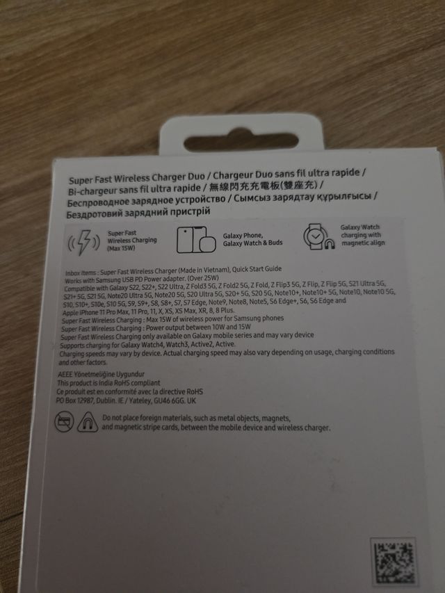 Cargador inalámbrico Samsung Duo